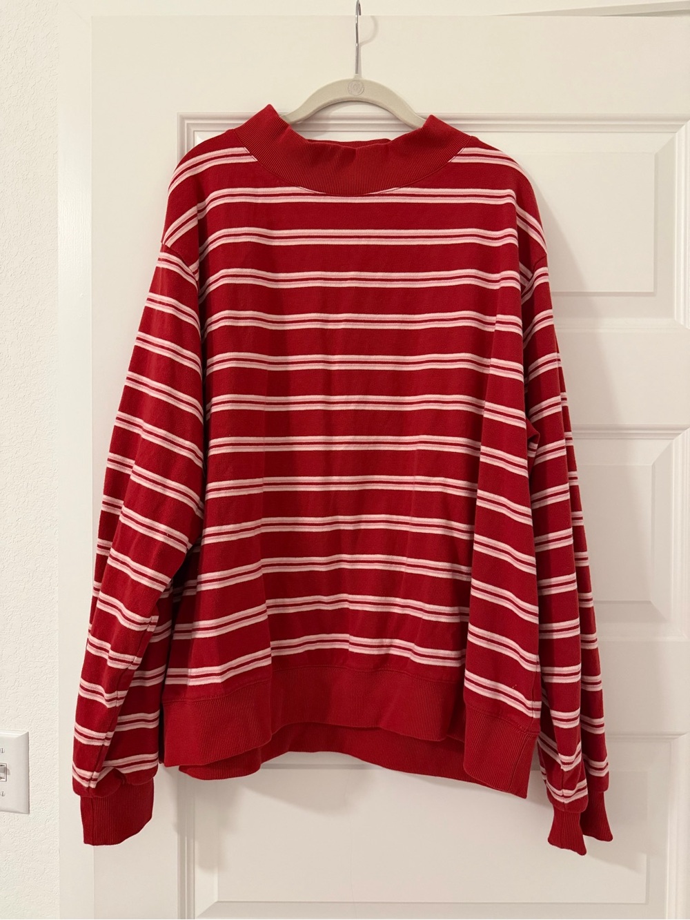 Red Striped Crewneck Sweater